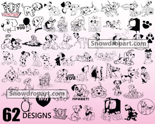 62 Dalmatians Svg Bundle, 101 Dalmatians Svg, Disney Svg