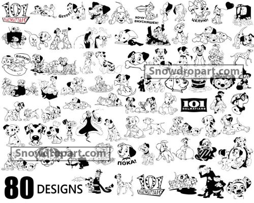 80 Dalmatians Svg Bundle, 101 Dalmatians Svg, Disney Svg