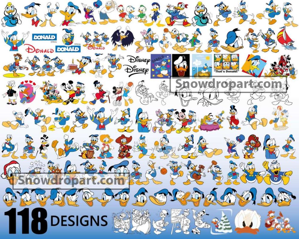 118 Donald Duck Svg Bundle, Donald Duck Svg, Donald Duck Cut Files