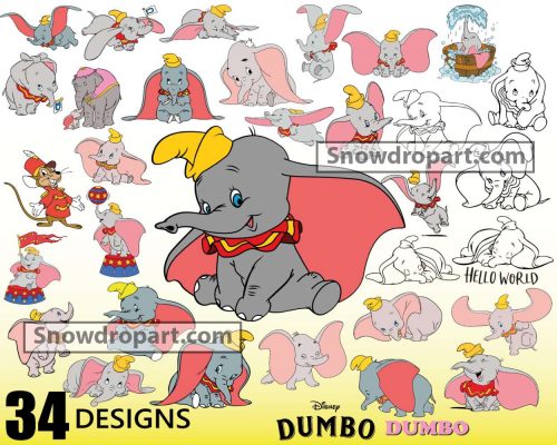 34 Dumbo Svg Bundle, Dumbo Svg, Dumbo Cut Files, Disney Svg