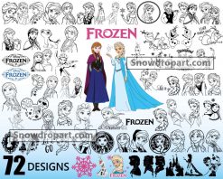 72 Frozen Svg Bundle, Frozen Svg, Elsa Svg, Anna Svg, Olaf Svg