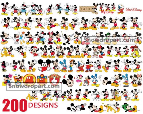 200 Mickey Svg Bundle, Mickey Mouse Svg, Disney Svg