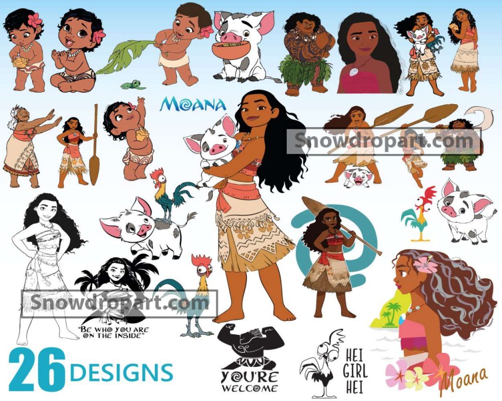 26 Moana Svg Bundle Moana Svg Moana Cut Files Disney Svg