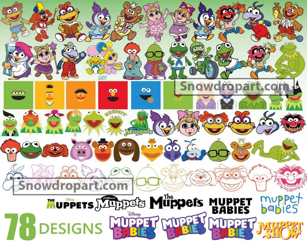 78 Muppet Babies Svg Bundle, Muppet Babies Cricut, Silhouette