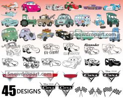 45 Cars Svg Bundle, Disney Svg, Pixar Svg, Cars Disney Svg