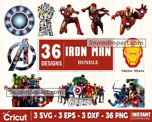 36 Iron Man Png Bundle, Marvel Png, Avengers Png