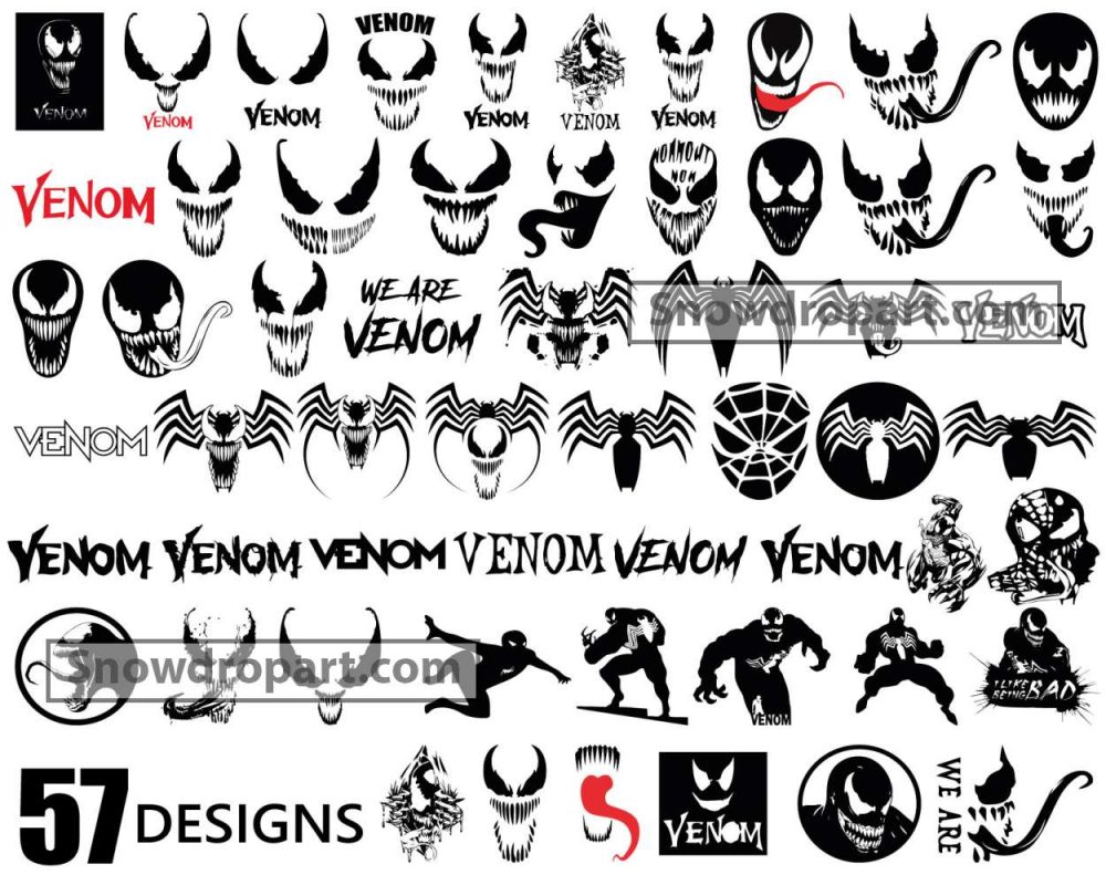 57 Venom Svg Bundle, Venom Svg, Venom Cut Files, Marvel Svg, Superhero