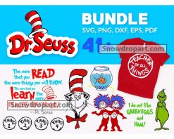 41 Dr Seuss Svg Bundle, Thing 1 Svg, The Cat In The Hat Svg