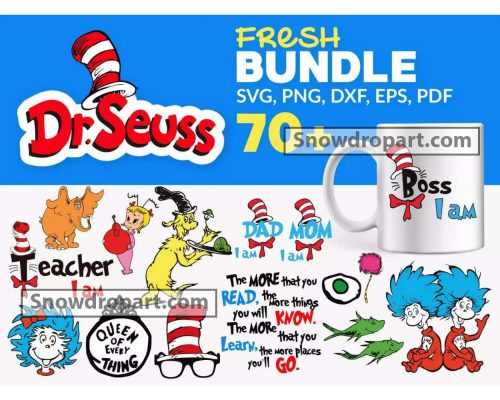 70 Dr Seuss Svg Bundle, Thing 1 Thing 2 Svg, Cat In The Hat Svg