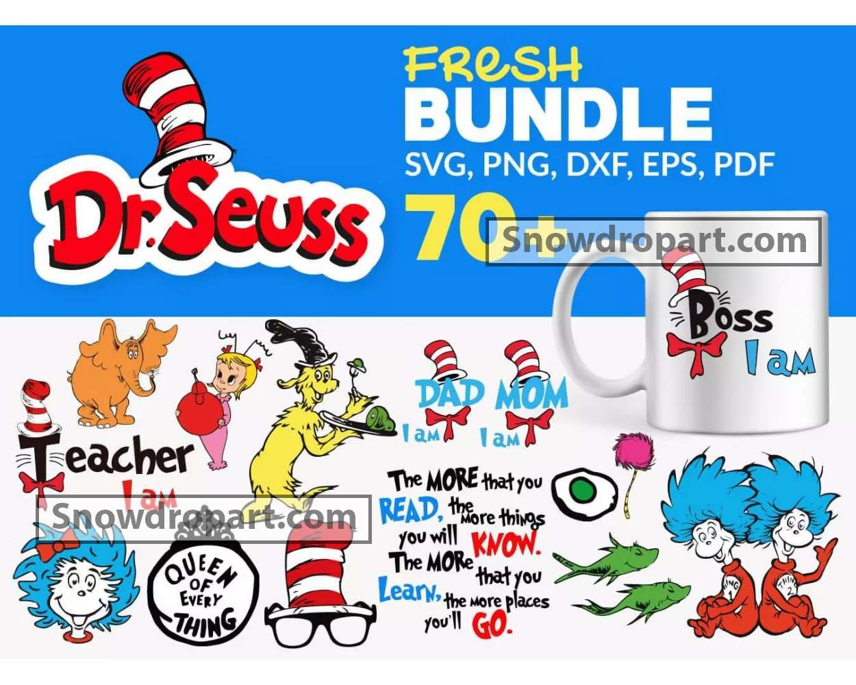 Blue Dr Sus SVG Digital File, Dr Seuss Among Us Svg