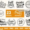 23 Fall Svg Bundle, Autumn Svg, Pumpkin Svg, Thankful Svg