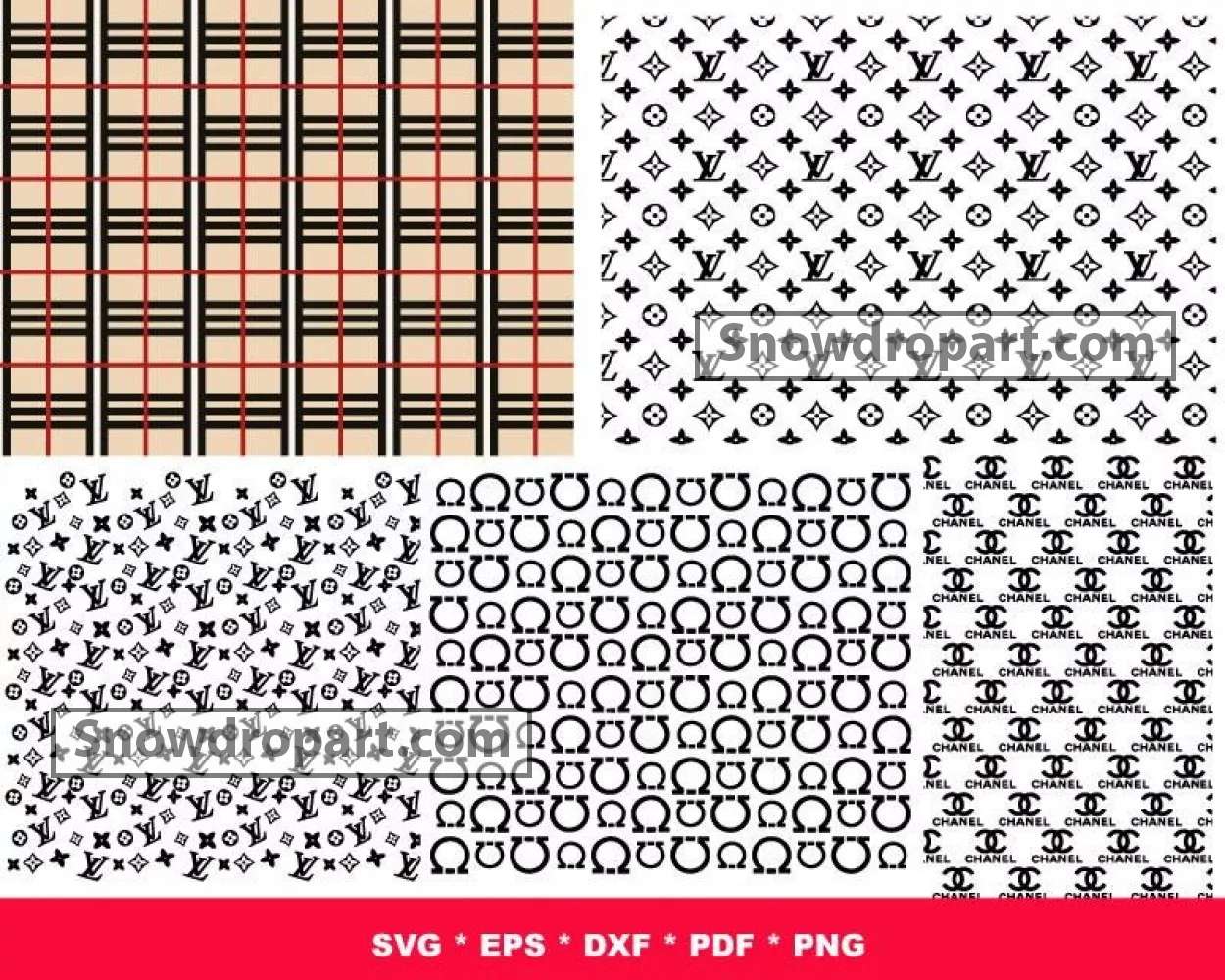 Lv With Supreme Seamless Pattern SVG, Lv With Supreme Pattern PNG