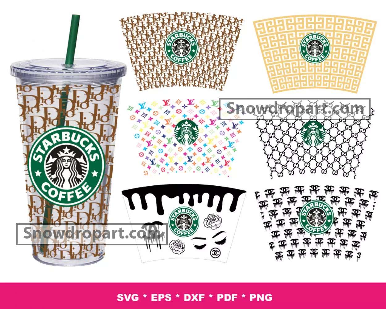 Stitch Louis Vuitton Starbucks Wrap SVG (FSD-B46) - Store Free SVG Download