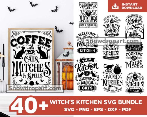 40 Witchs Kitchen Svg Bundle, Halloween Svg, Witchcraft Svg
