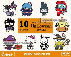 10 Halloween Hello Kitty Svg Bundle, Halloween Svg, Witch Svg
