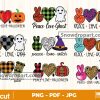 9 Peace Love Halloween Png Bundle, Halloween Png