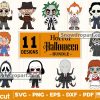 11 Chibi Horror Characters Svg Bundle, Halloween Svg