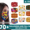 70 Halloween And Fall Mask Png Bundle, Face Mask Png