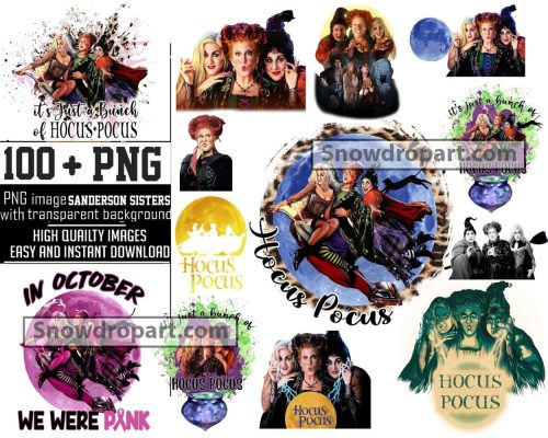 100 Hocus Pocus Sanderson Sisters Png Bundle, Halloween Png