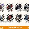 8 Horror Characters Sublimation Png Bundle, Halloween Png