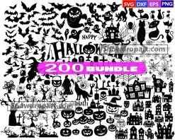 200 Halloween Svg Bundle, Halloween Doodle Svg