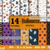 14 Halloween Patterns, Halloween Digital Papers