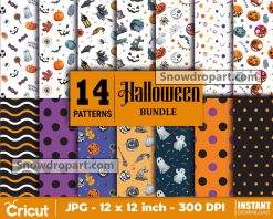 14 Halloween Patterns, Halloween Digital Papers