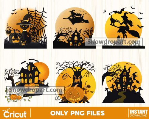 6 Halloween Png Bundle, Halloween Png, Halloween Clipart