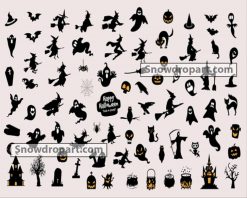 70 Halloween Svg Bundle, Halloween Svg, Halloween Doodle Svg