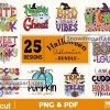 25 Halloween Quote Sublimation Png Bundle, Halloween Png