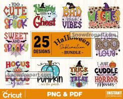 25 Halloween Quote Sublimation Png Bundle, Halloween Png