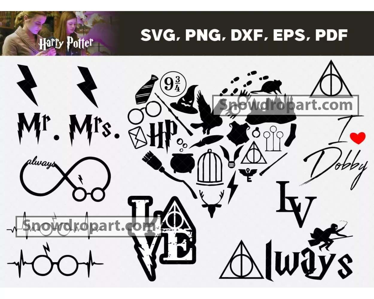 20 Harry Potter Love Svg Bundle Harry Potter Svg Always Svg Snowdrop Art High Quality And