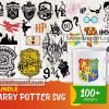 100 Harry Potter Symbols Svg Bundle, Hogwarts Svg, Wizard Svg