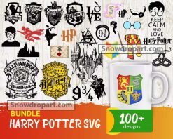 100 Harry Potter Symbols Svg Bundle, Hogwarts Svg, Wizard Svg