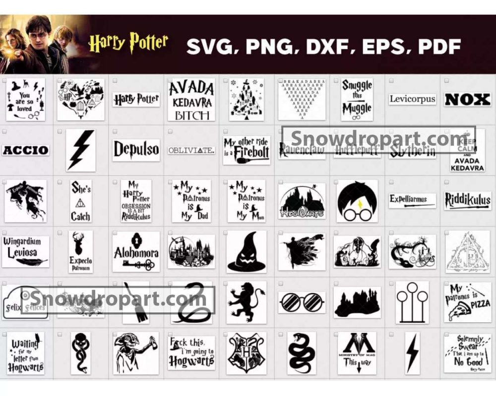 1000 Harry Potter Svg Bundle Harry Potter Svg Harry Potter Elements Svg Snowdrop Art High 8773