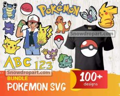 100 Pokemon Svg Bundle, Pokemon Font, Satoshi Svg