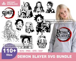 110 Demon Slayer Svg Bundle, Demon Slayer Svg, Nezuko Svg