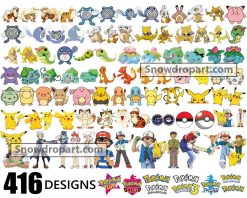 416 Pokemon Svg Bundle, Pikachu Svg, Satoshi Svg