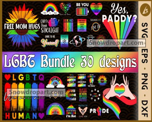 30 LGBT Svg Bundle, Lgbt Svg, Lgbt Quote Svg, Gay Svg