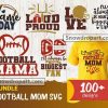 100 Football Mom Svg Bundle, Game Day Svg, American Football