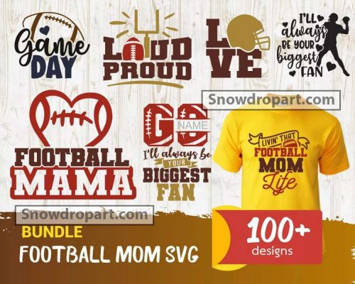 100 Football Mom Svg Bundle, Game Day Svg, American Football