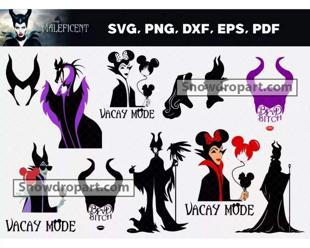 37 Maleficent Svg Bundle, Fairy Godmother Svg, Dark Witch Svg