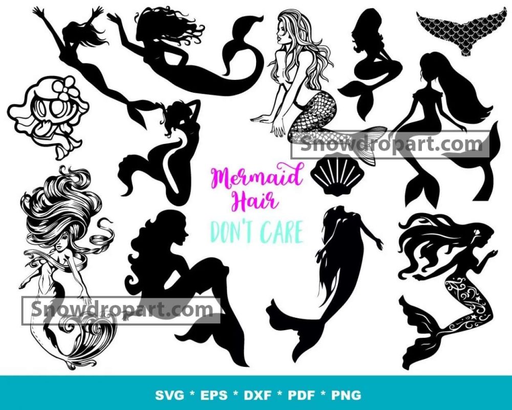 200 Mermaid Svg Bundle, Princess Svg, Disney Svg, Ariel Svg