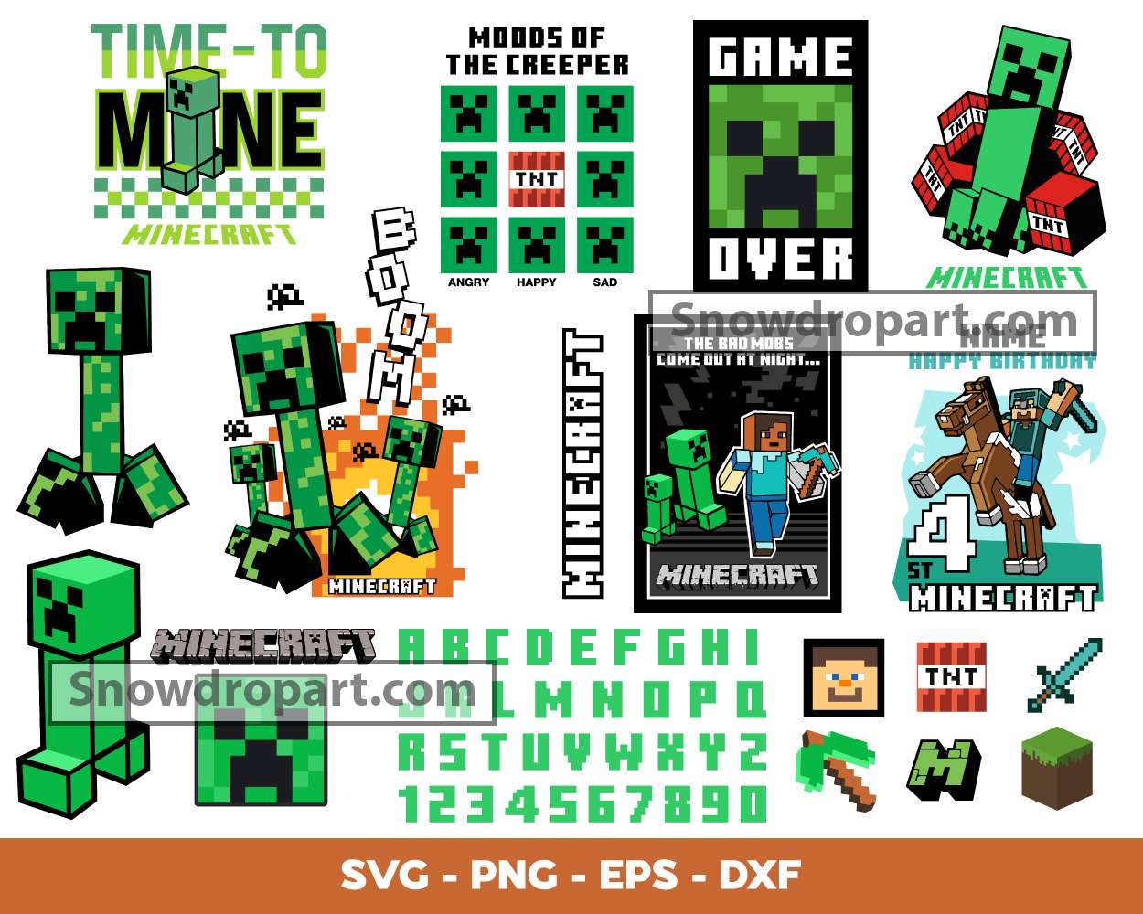 Minecraft SVG DXF EPS Png Illustrator. (Download Now) 