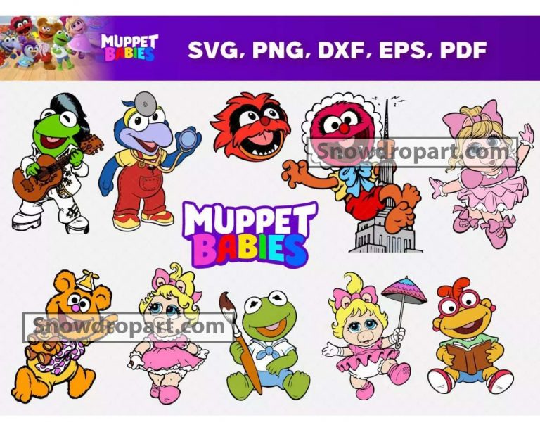 68 Muppet Babies Svg Bundle, Muppet Babies Cricut, Silhouette