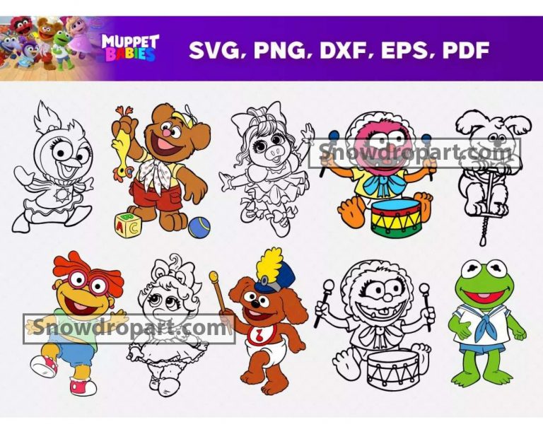 68 Muppet Babies Svg Bundle, Muppet Babies Cricut, Silhouette