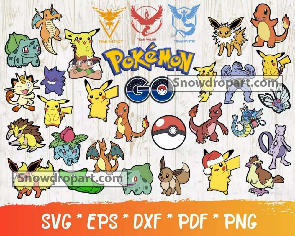 100 Pokemon Svg Bundle, Pokemon Font, Satoshi Svg