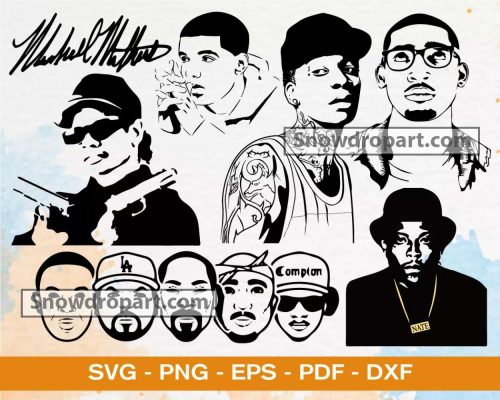 150 Rappers Svg Bundle, Music Svg, Rapper Svg, Hip Hop Svg