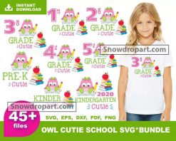 45 Owl Cutie School Svg Bundle, 1st Day Of School Svg