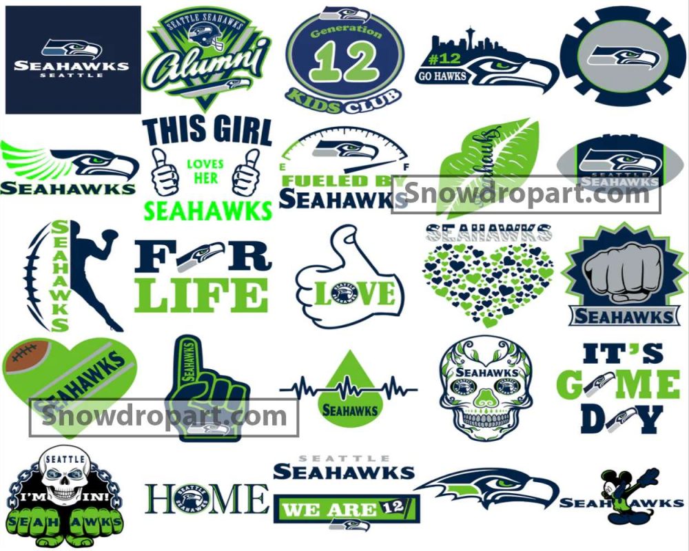 50 Seattle Seahawks Svg Bundle Seahawks Logo Svg Nfl Svg